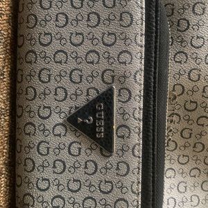 Grey and black guess purse